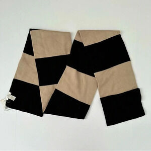 kate spade Black and Beige Wide Stripe Scarf